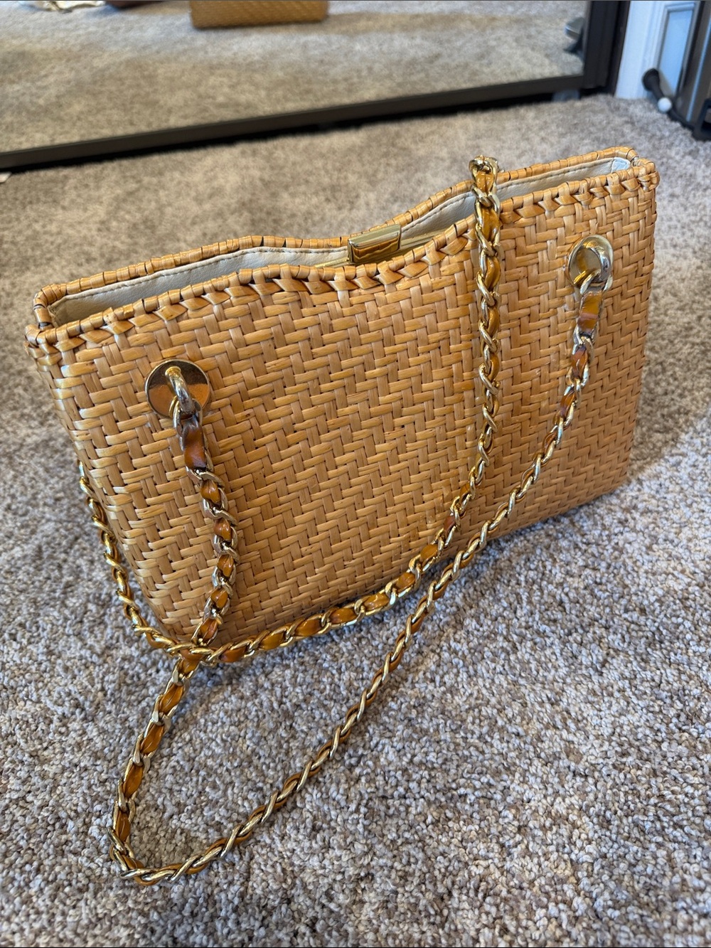 Vintage Rodo straw handbag